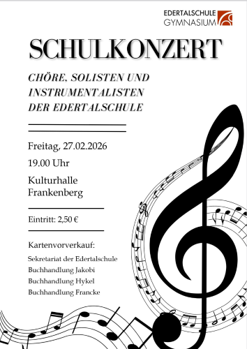 Schulkonzert am 27.02. - Chöre, Solisten, Instrumentalisten